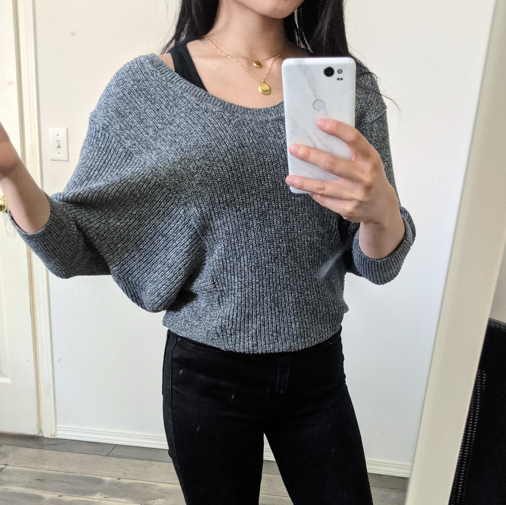 Express Cozy Knit Grey Sweater